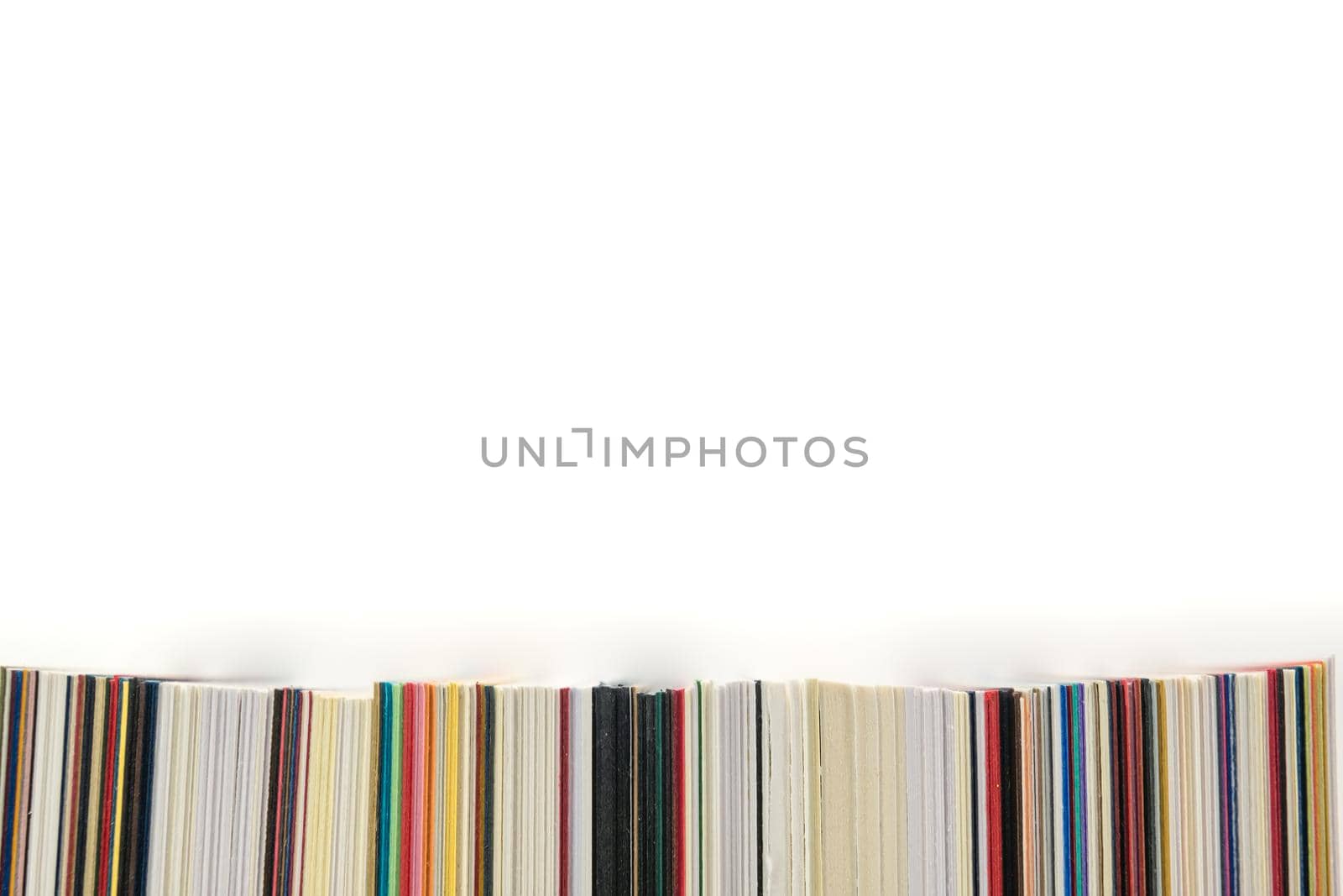 Sheets of colored paper on white background