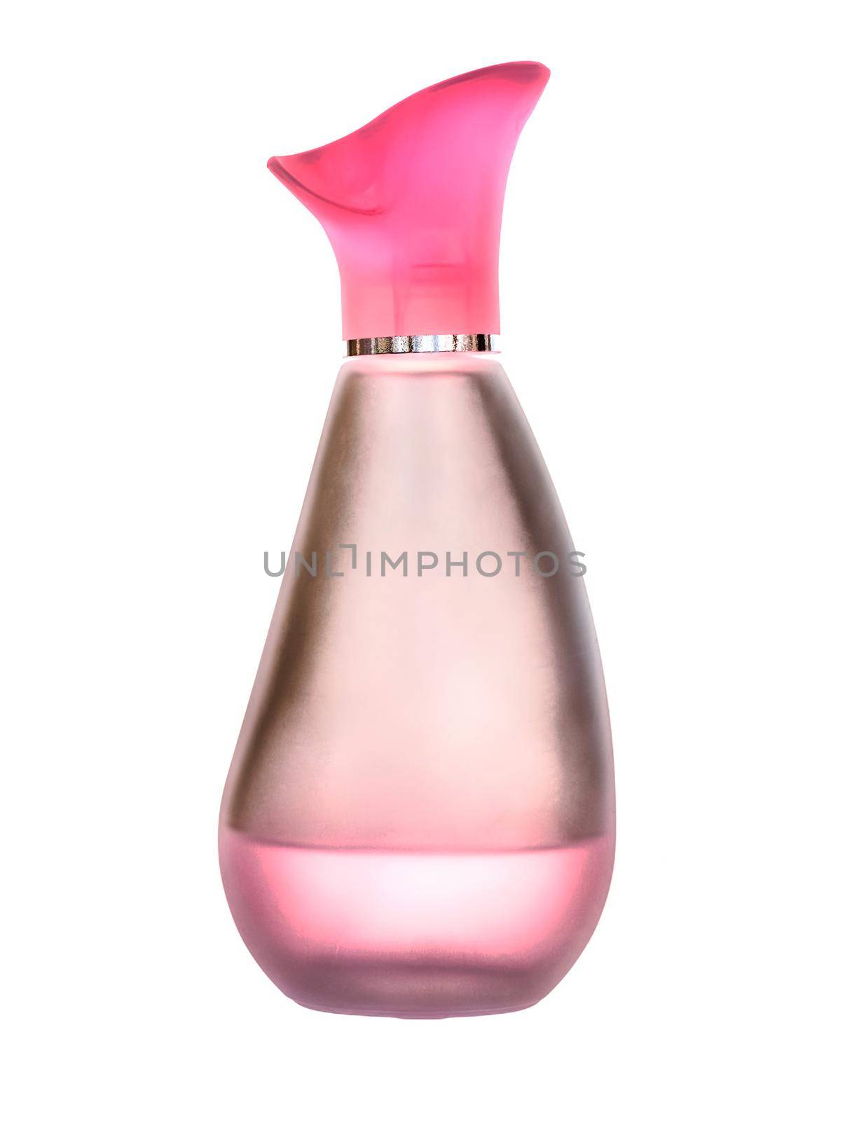 a bottle of perfume for Women, almost empty on white background by Roberto