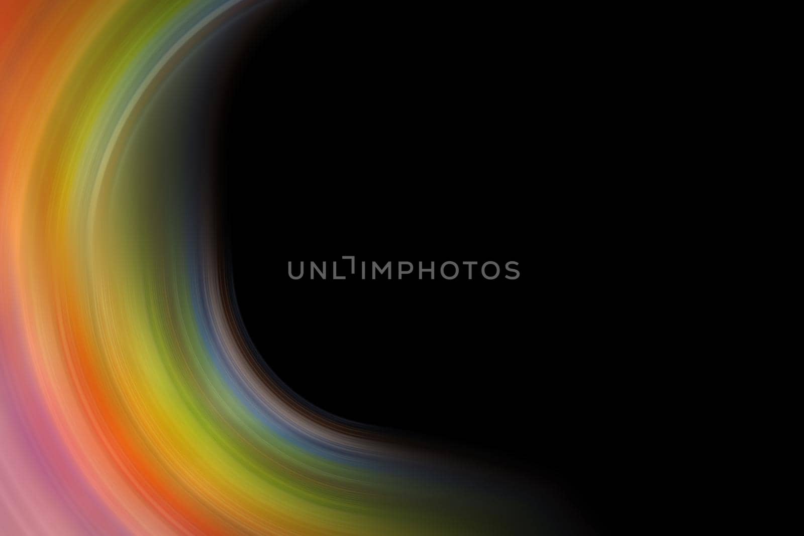 Abstract Swirling colors on black background
