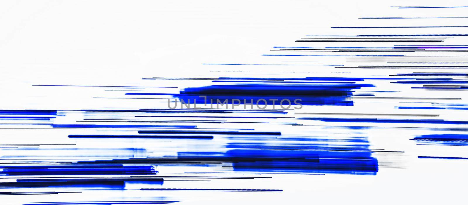 blue light trails on white background
