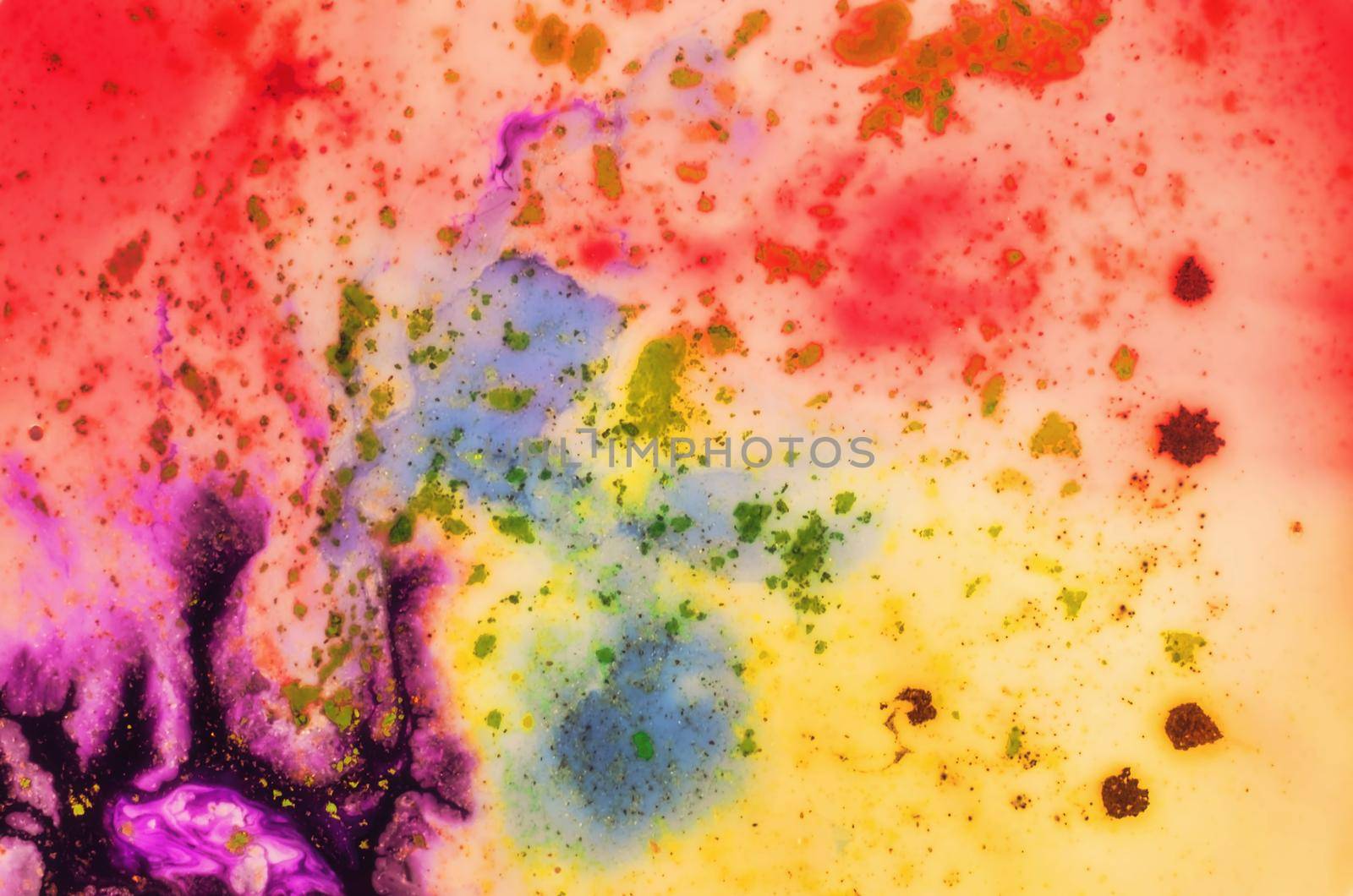 color ink and powder in milk texture