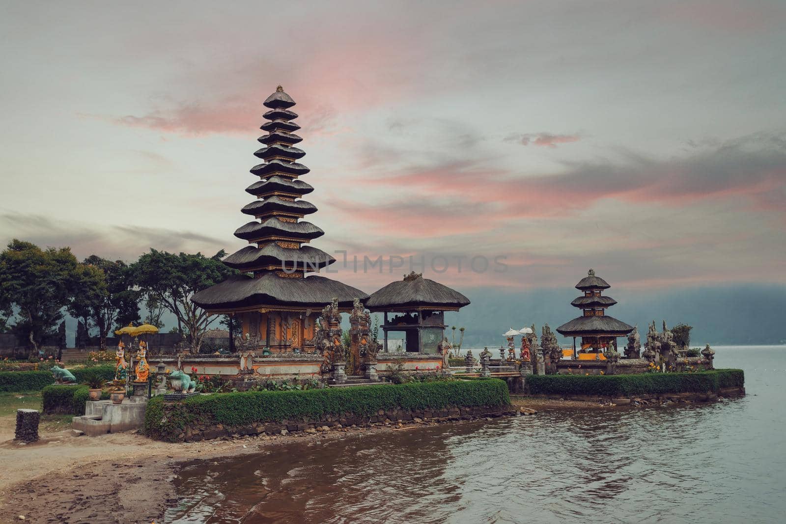 Pura Ulun Danu Bratan temple on the island of bali in indonesia
