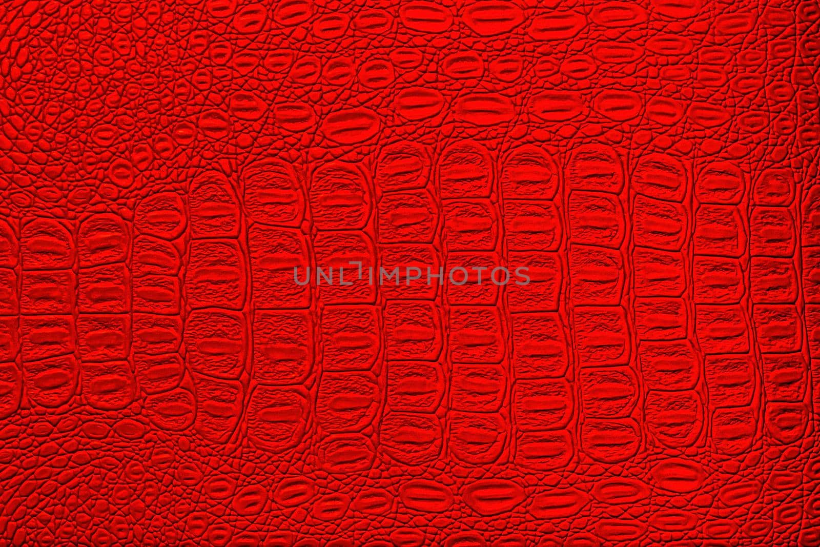 Red crocodile leather texture. Abstract backdrop for design. by Eugene_Yemelyanov