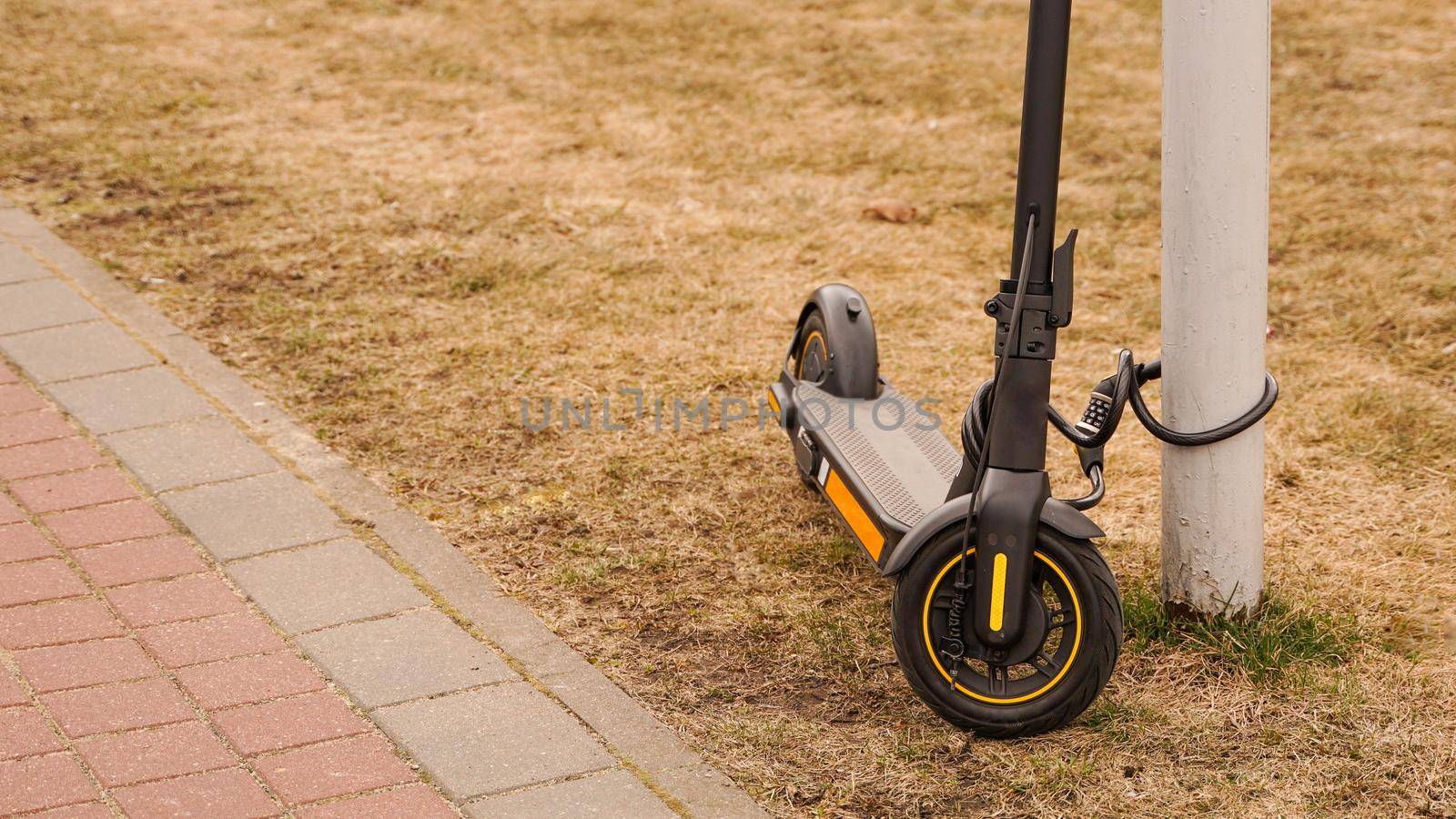 Electric scooter with a combination lock. Anti-theft protection.