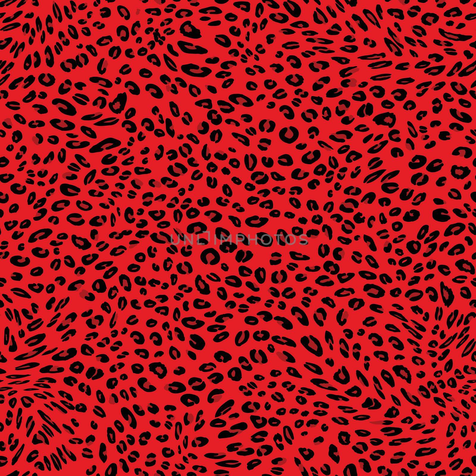 Abstract modern leopard seamless pattern. Animals trendy background. Red and black decorative vector stock illustration for print, card, postcard, fabric, textile. Modern ornament of stylized skin by allaku