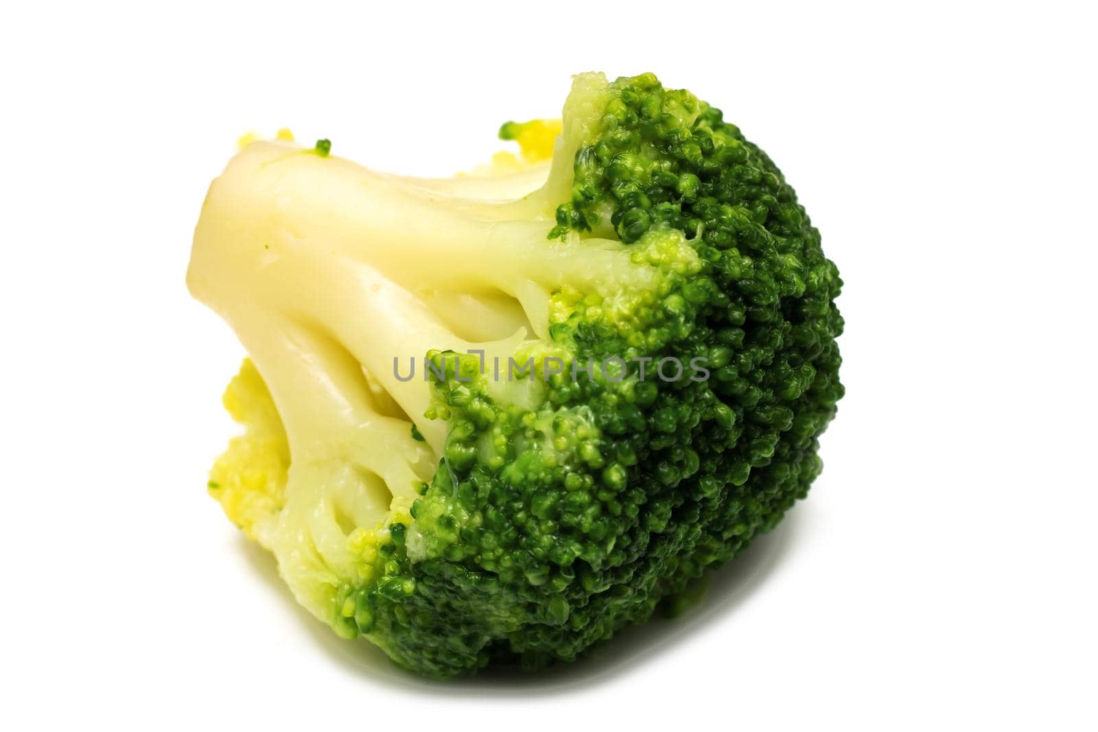 Fresh broccoli close up, isolate on a white background