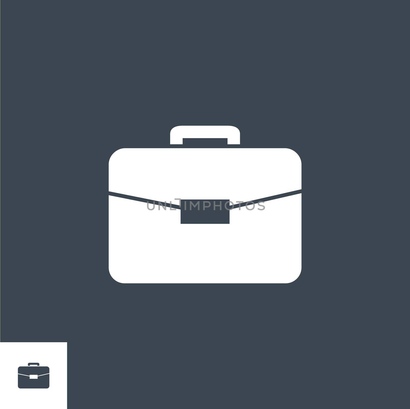 Briefcase related vector glyph icon. Isolated on black background. Vector illustration.