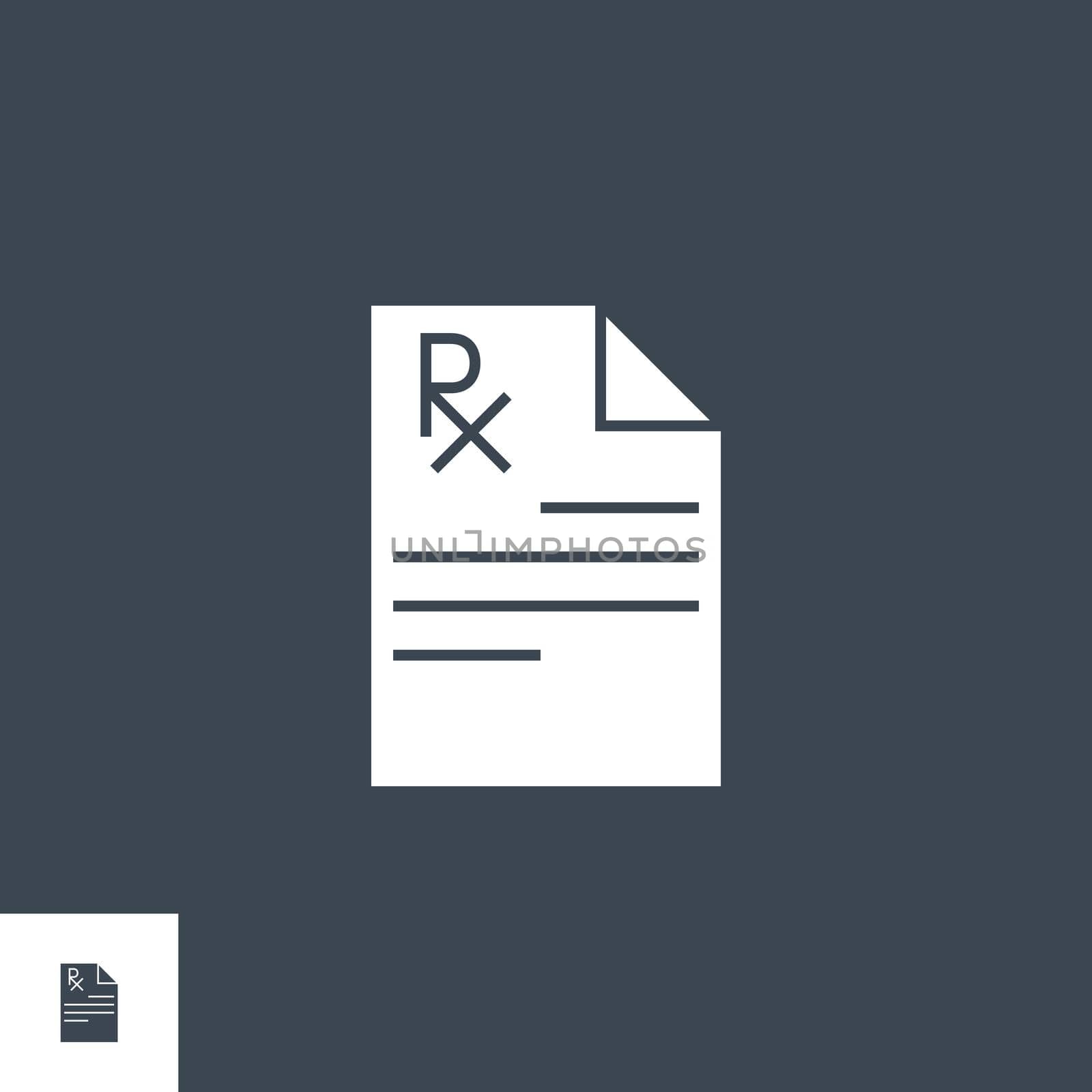 Prescription related vector glyph icon. Isolated on black background. Vector illustration.