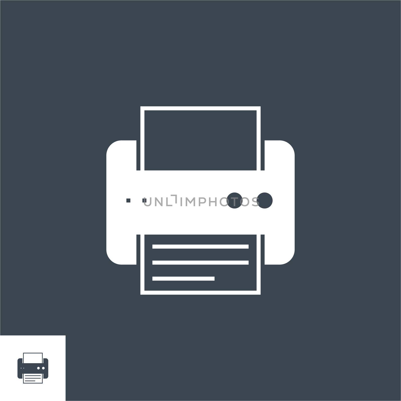 Printer related vector glyph icon. by smoki