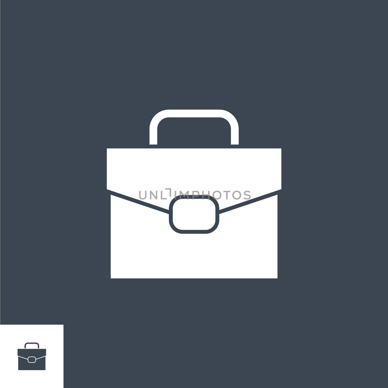 Briefcase related vector glyph icon. Isolated on black background. Vector illustration.