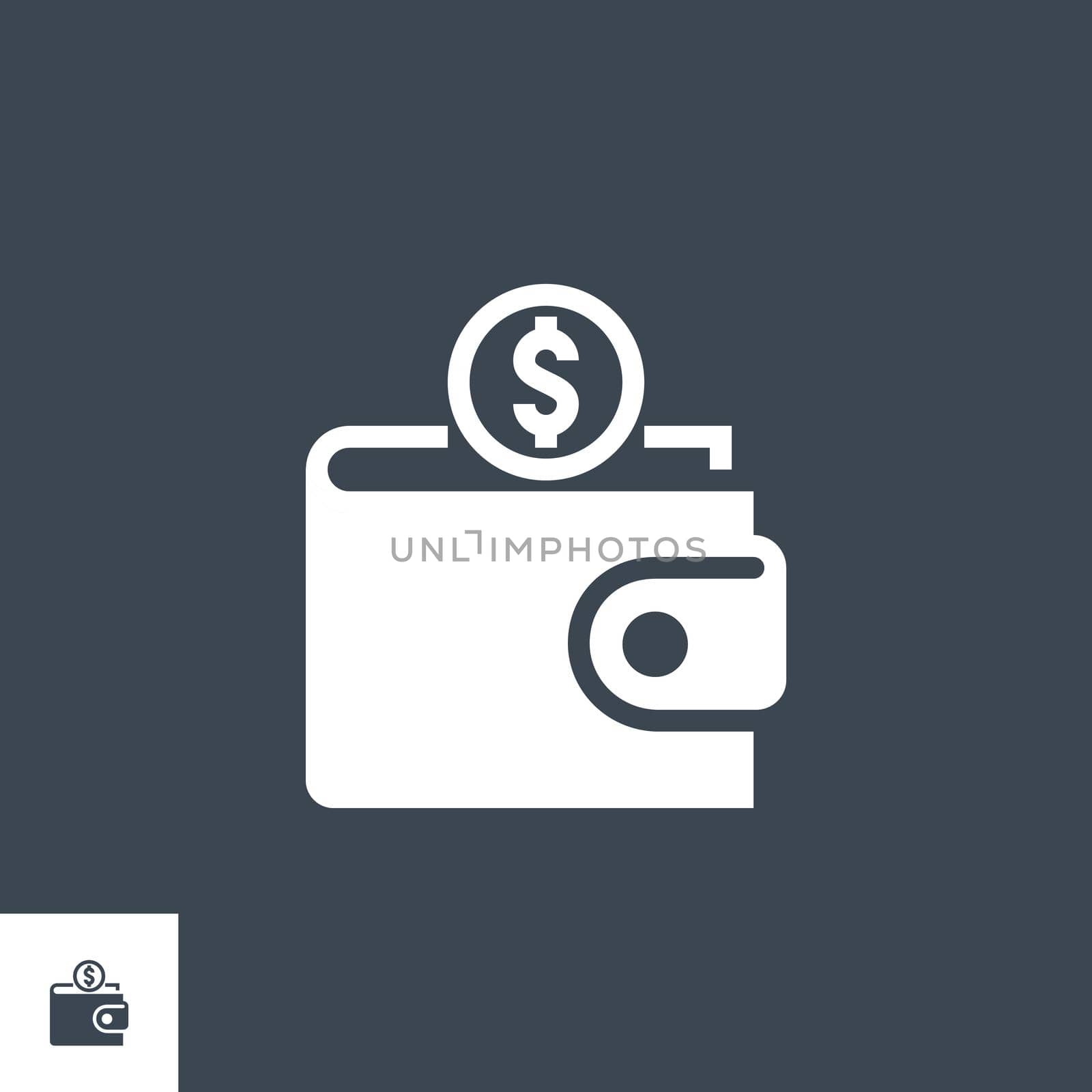 Personal Wallet related vector glyph icon. Isolated on black background. Vector illustration.