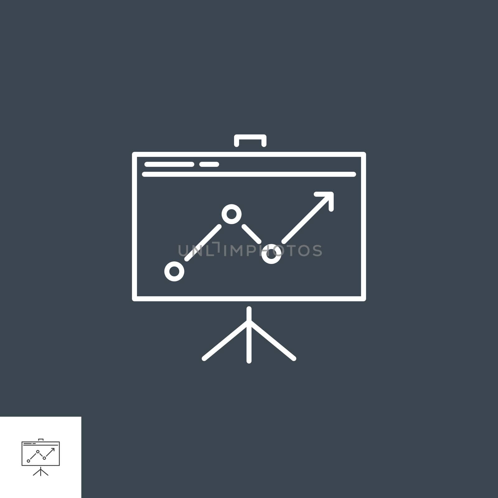 Presentation Related Vector Line Icon. Isolated on Black Background. Editable Stroke.d.