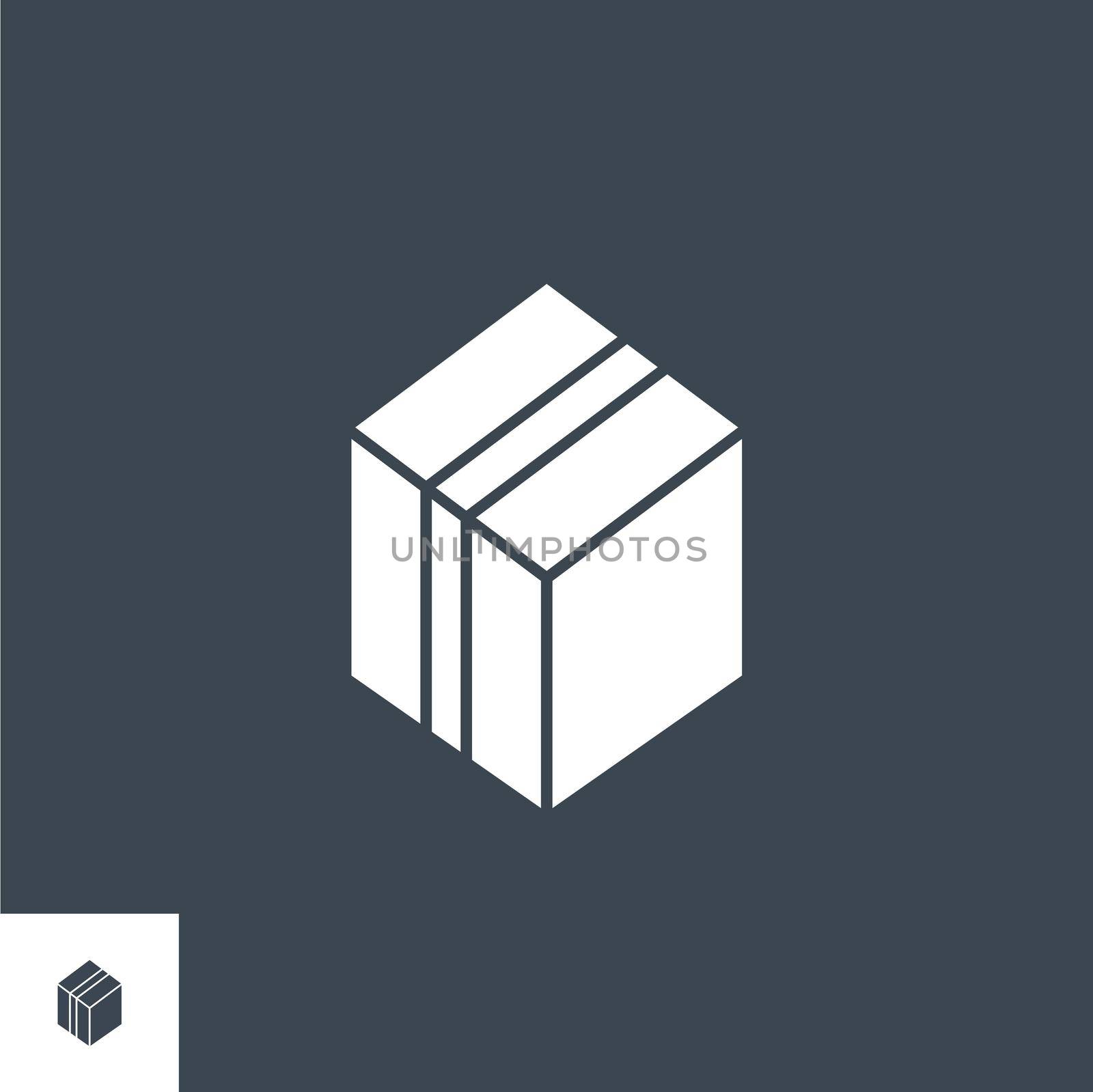 Box Related Vector Glyph Icon. Isolated on Black Background. Vector Illustration.