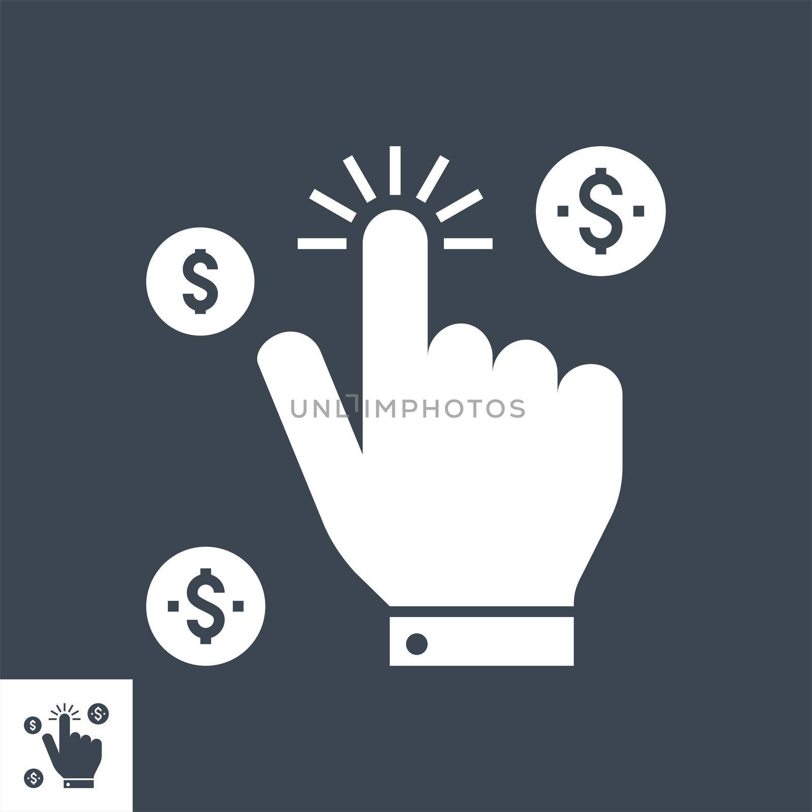 Pay Per Click Vector Glyph Icon by smoki