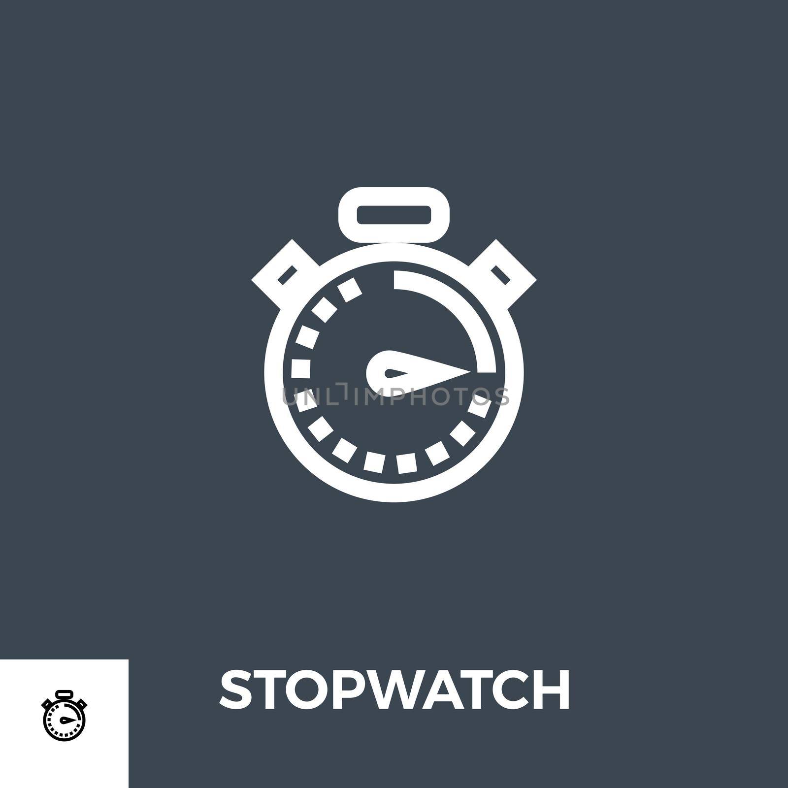 Stopwatch Vector Glyph Icon by smoki