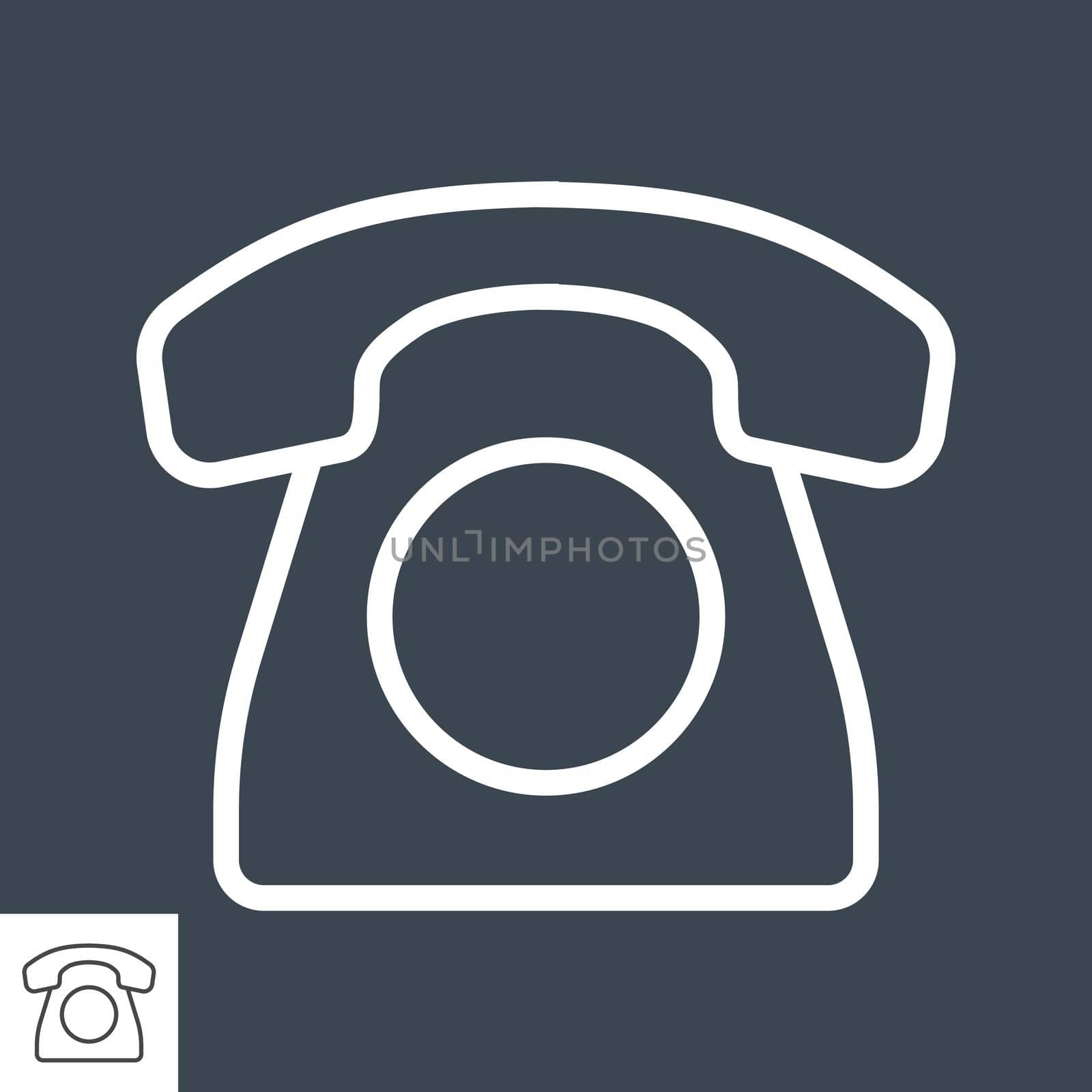 Phone Thin Line Vector Icon. Flat icon isolated on the black background. Editable EPS file. Vector illustration.