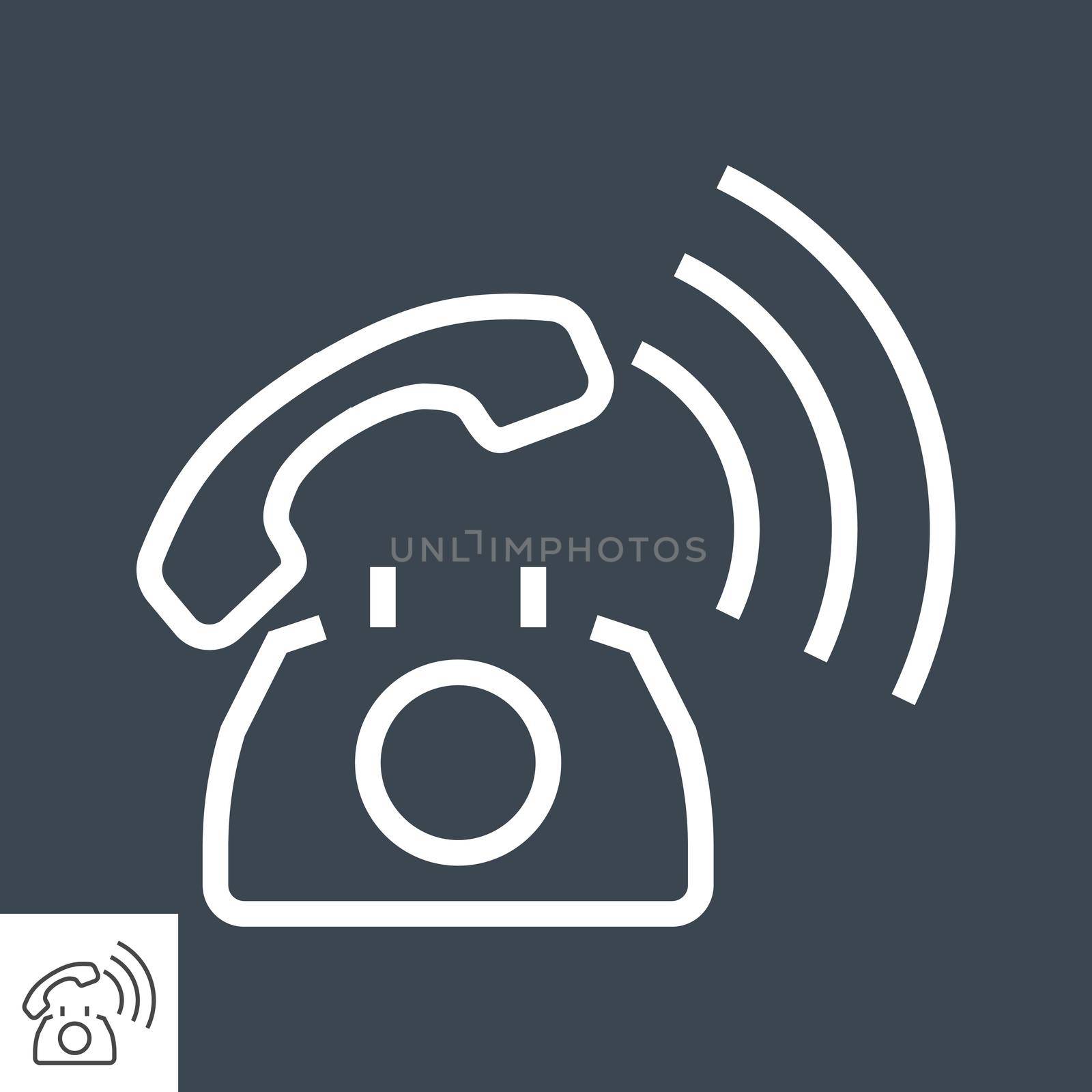 Phone Thin Line Vector Icon. Flat icon isolated on the black background. Editable EPS file. Vector illustration.