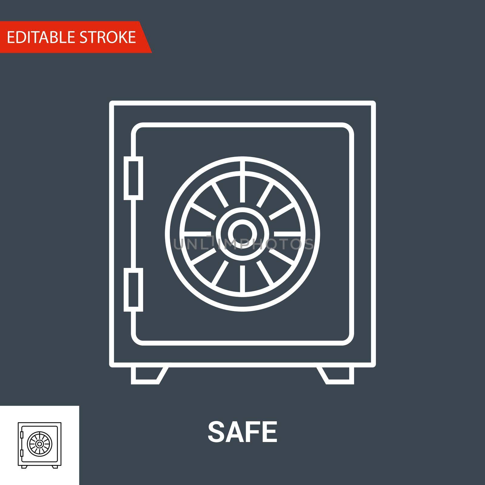 Safe Icon. Thin Line Vector Illustration - Adjust stroke weight - Expand to any Size - Easy Change Colour - Editable Stroke
