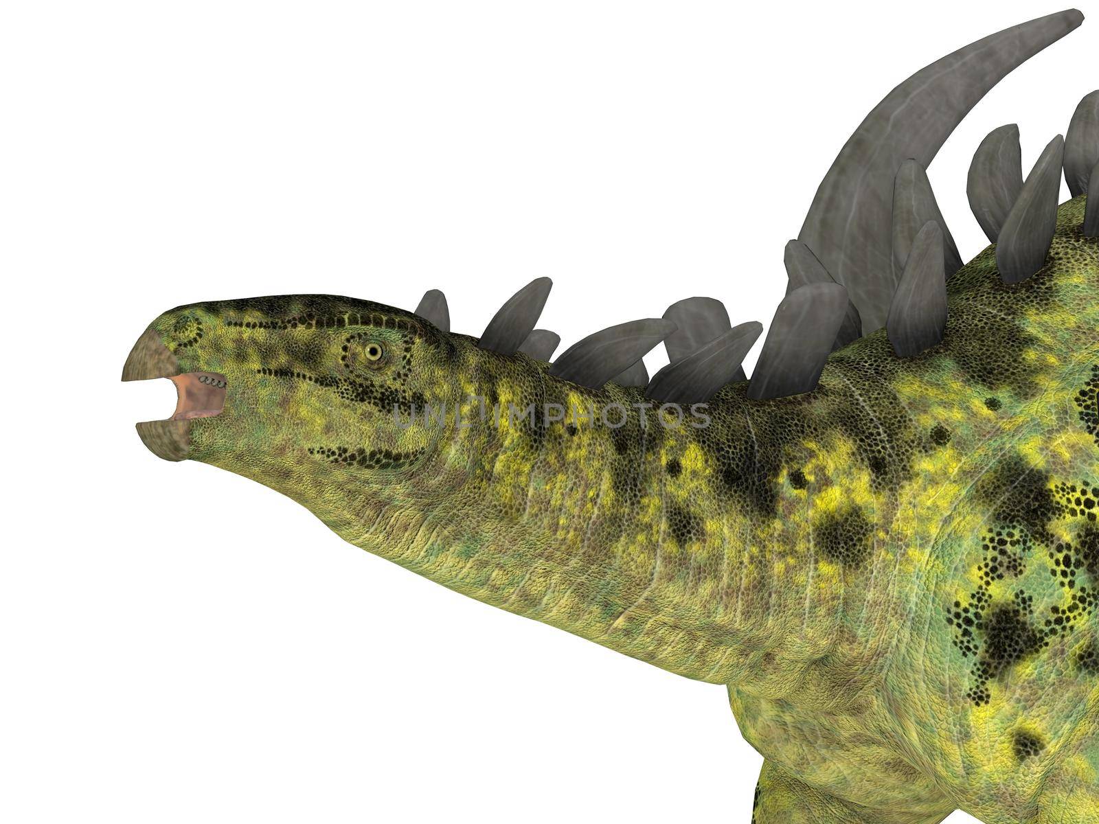 Gigantspinosaurus Dinosaur Head by Catmando