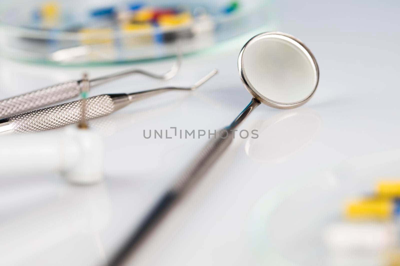 Dental tools and equipment background