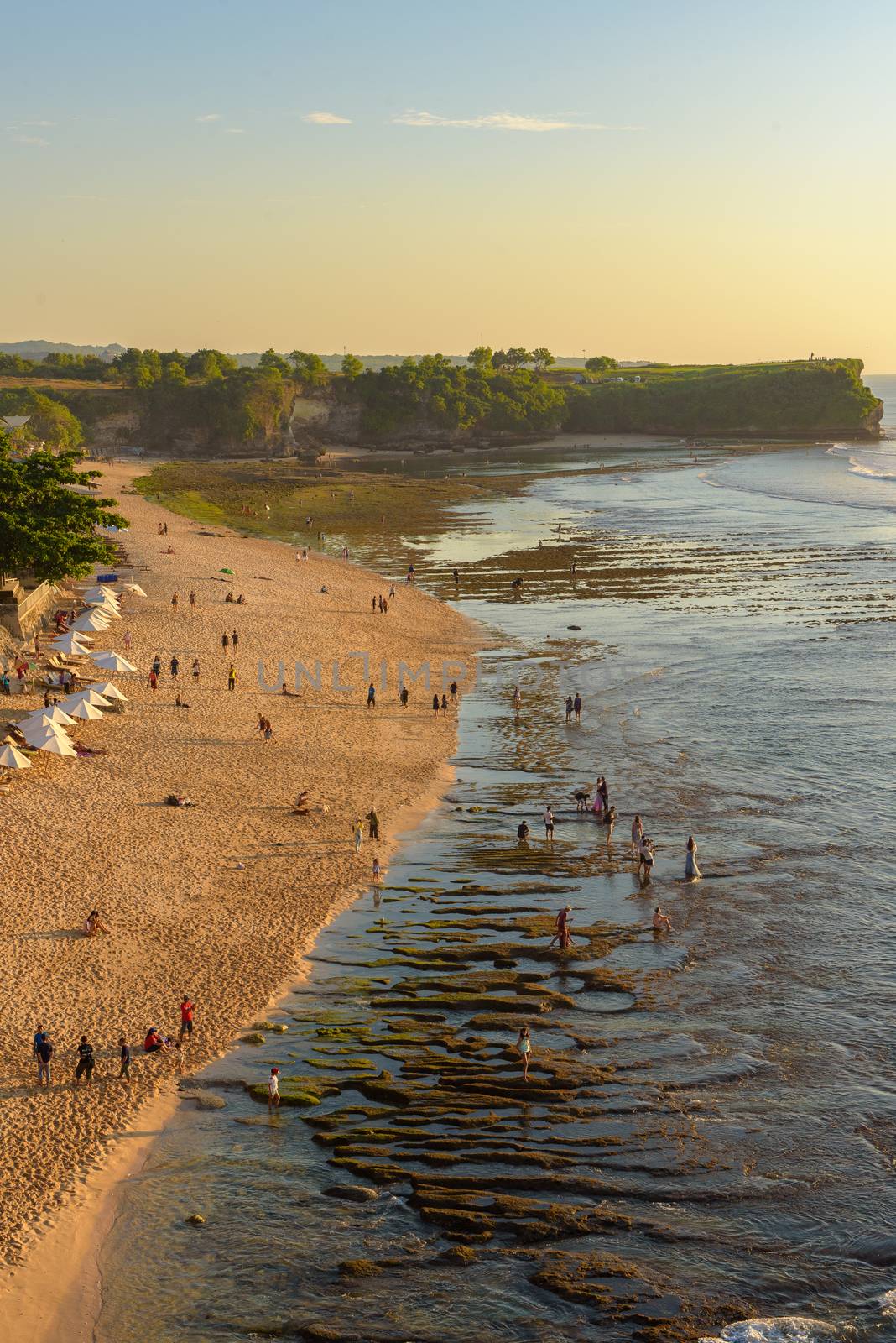 Magical sunset at Balangan beach, Bali in Indonesia.