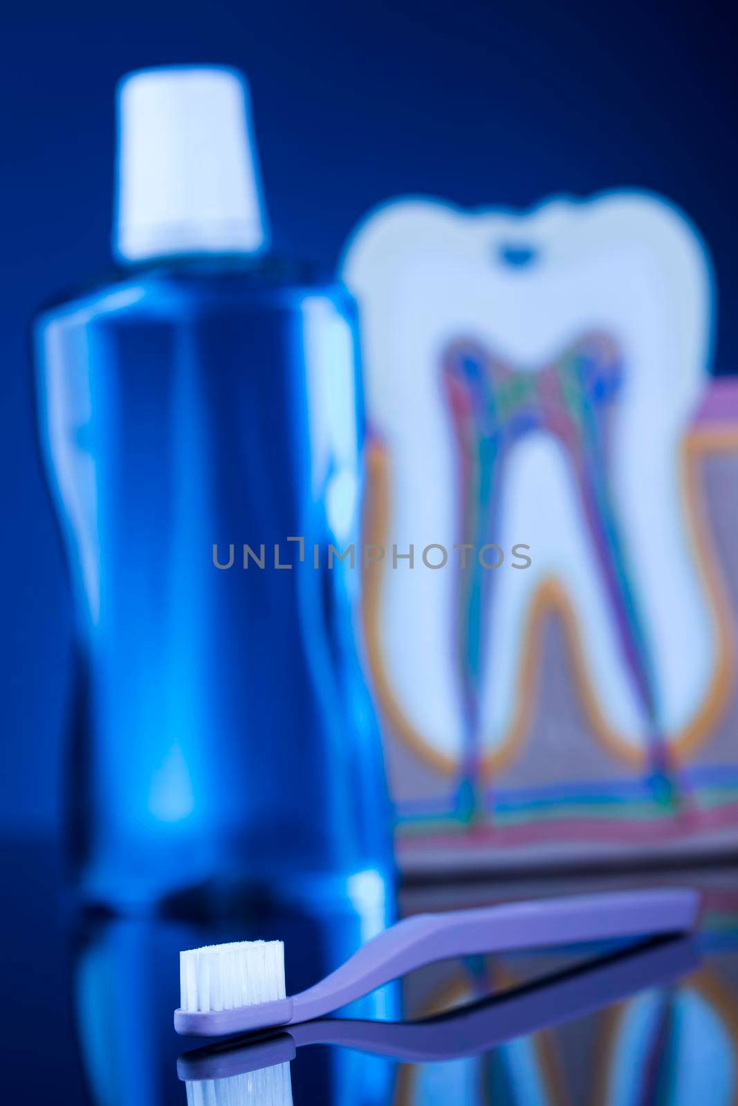 Brushing teeth, Dental hygiene background by JanPietruszka