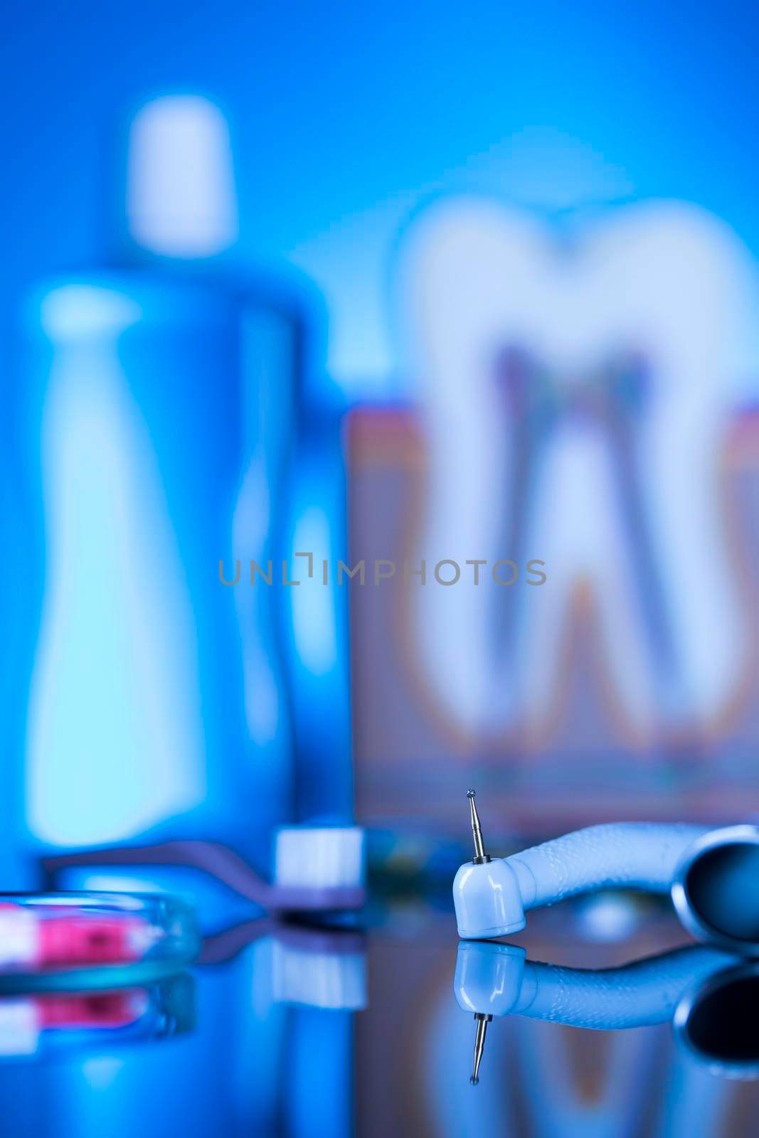 Dental tools and equipment background by JanPietruszka