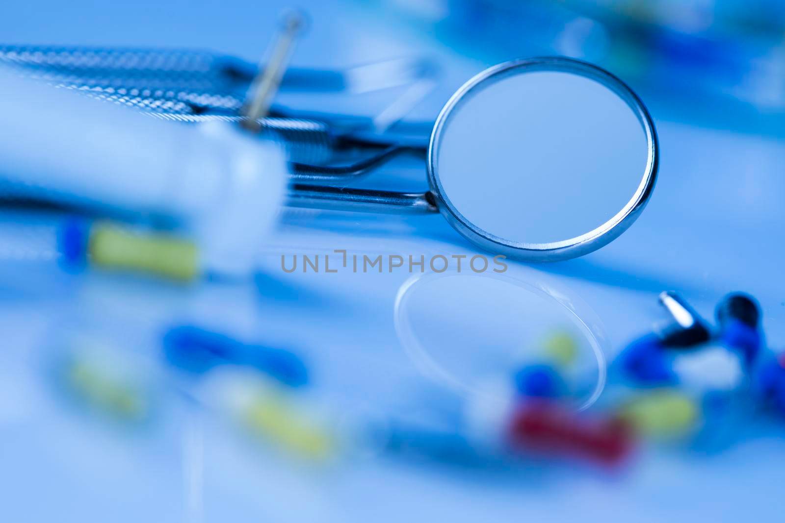 Dental tools and equipment background