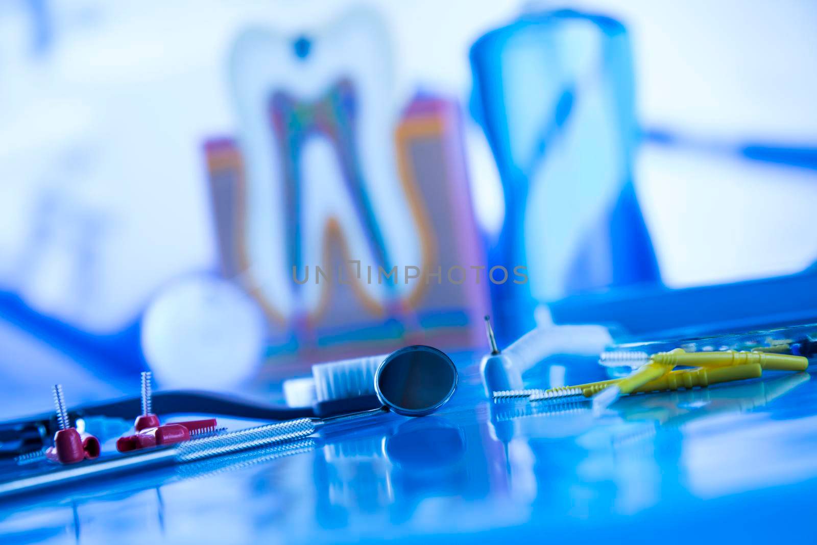 Dental clinic interior, medicine equipment tools