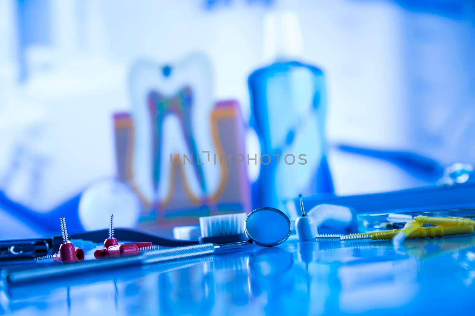 Dental clinic interior, medicine equipment tools