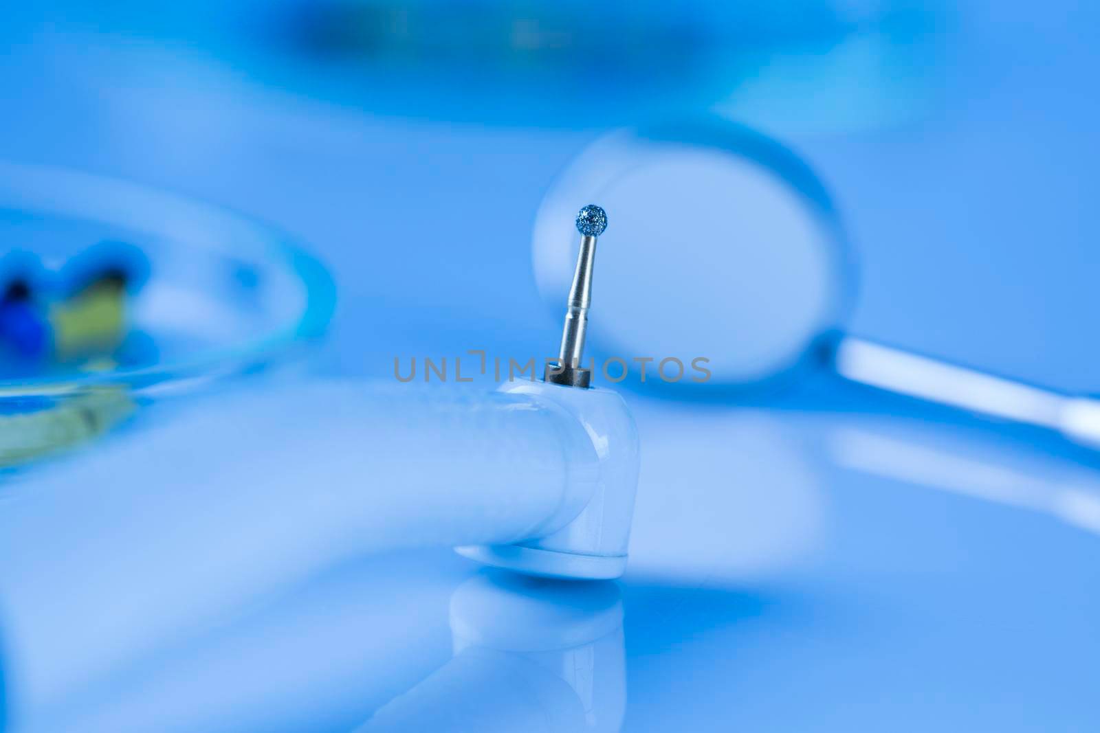 Dental tools and equipment background by JanPietruszka