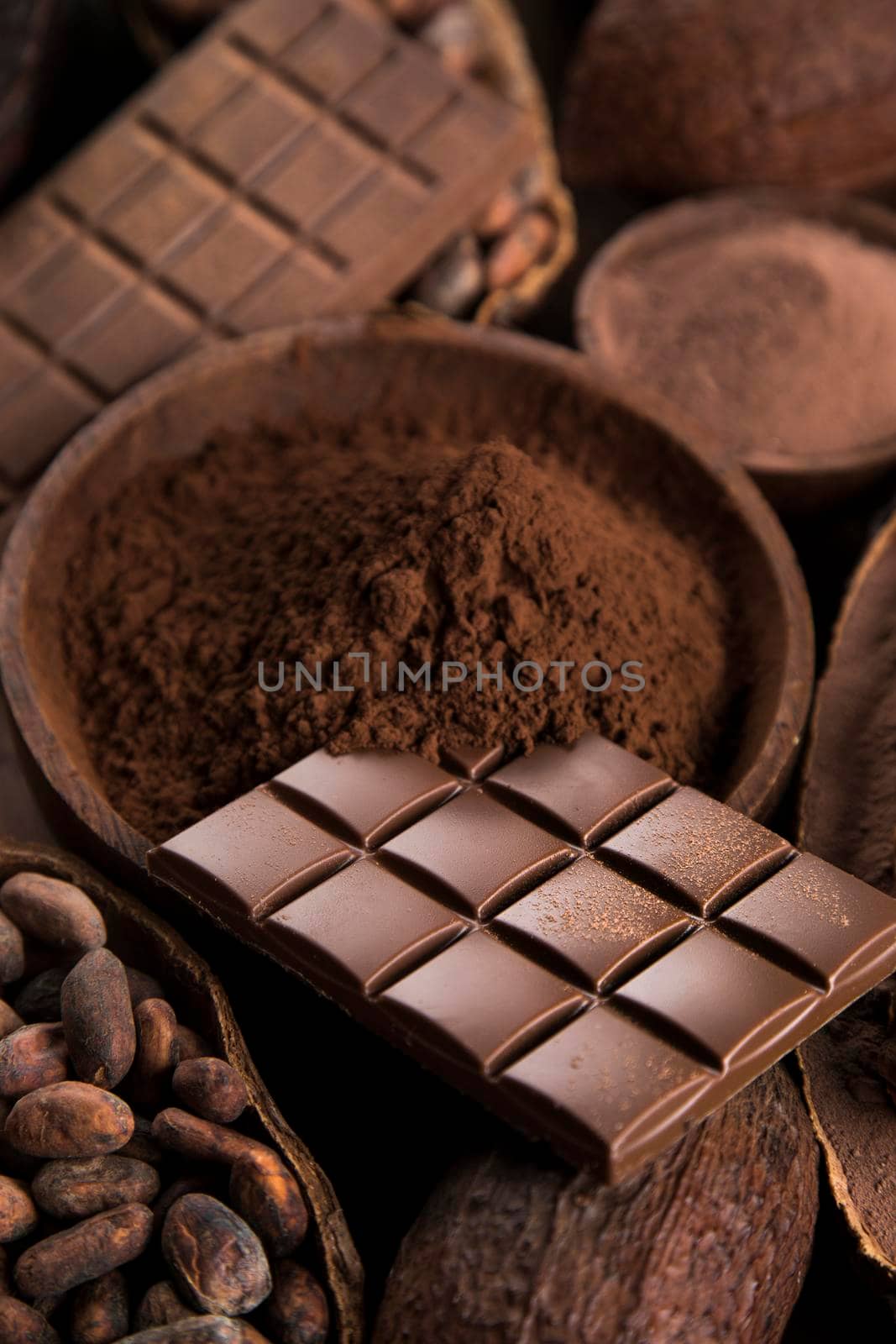 Chocolate sweet, cocoa and food dessert background  by JanPietruszka