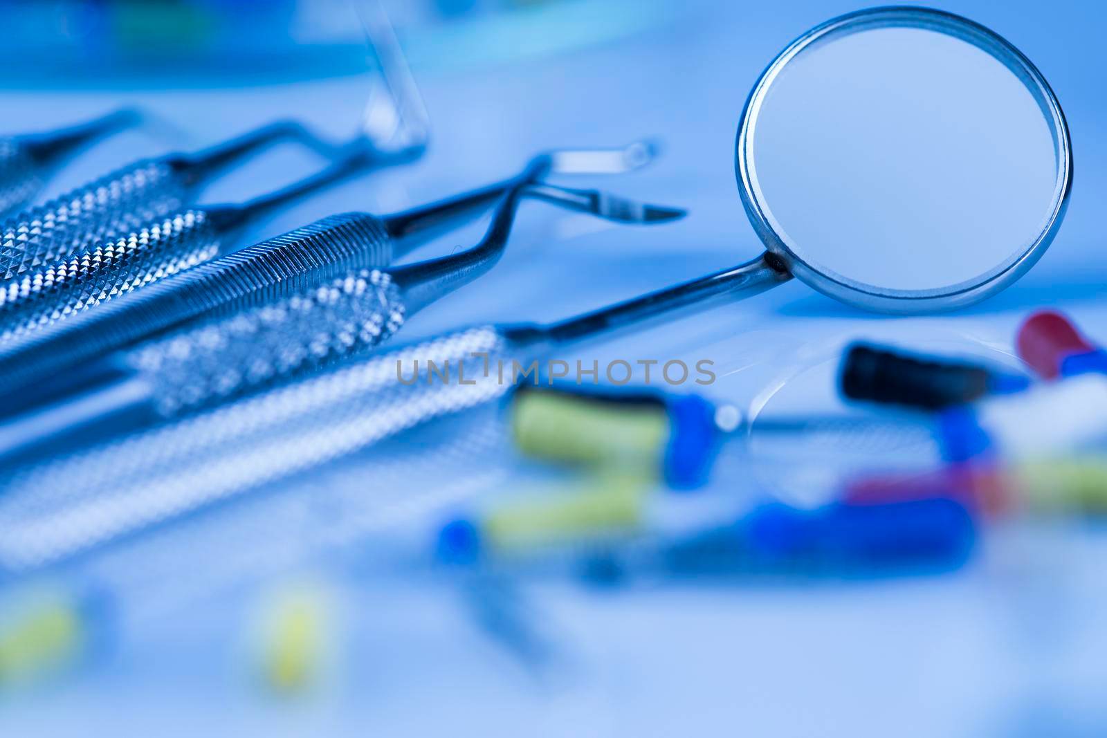 Set of dental instruments, health care