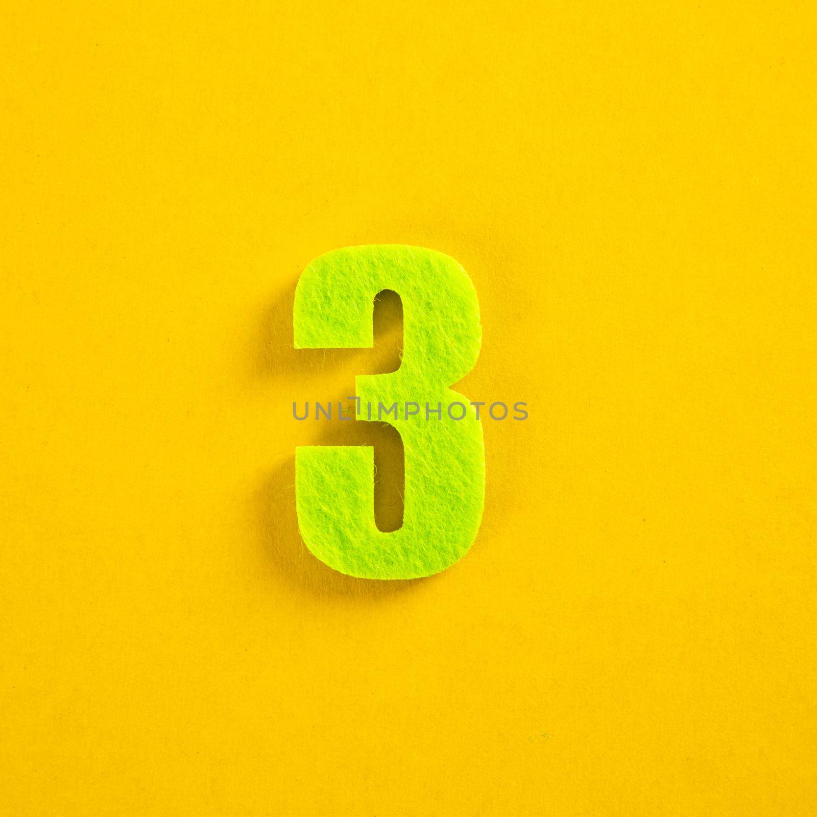 A colorful number on yellow background by tehcheesiong