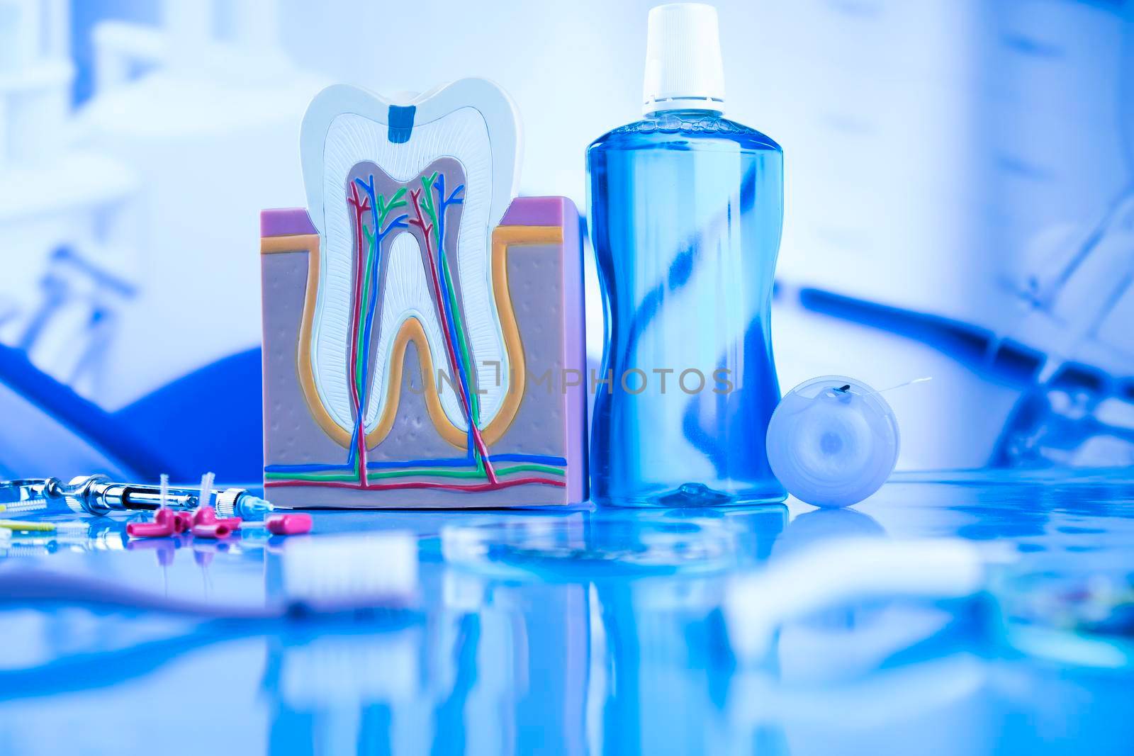 Dental clinic interior, medicine equipment tools