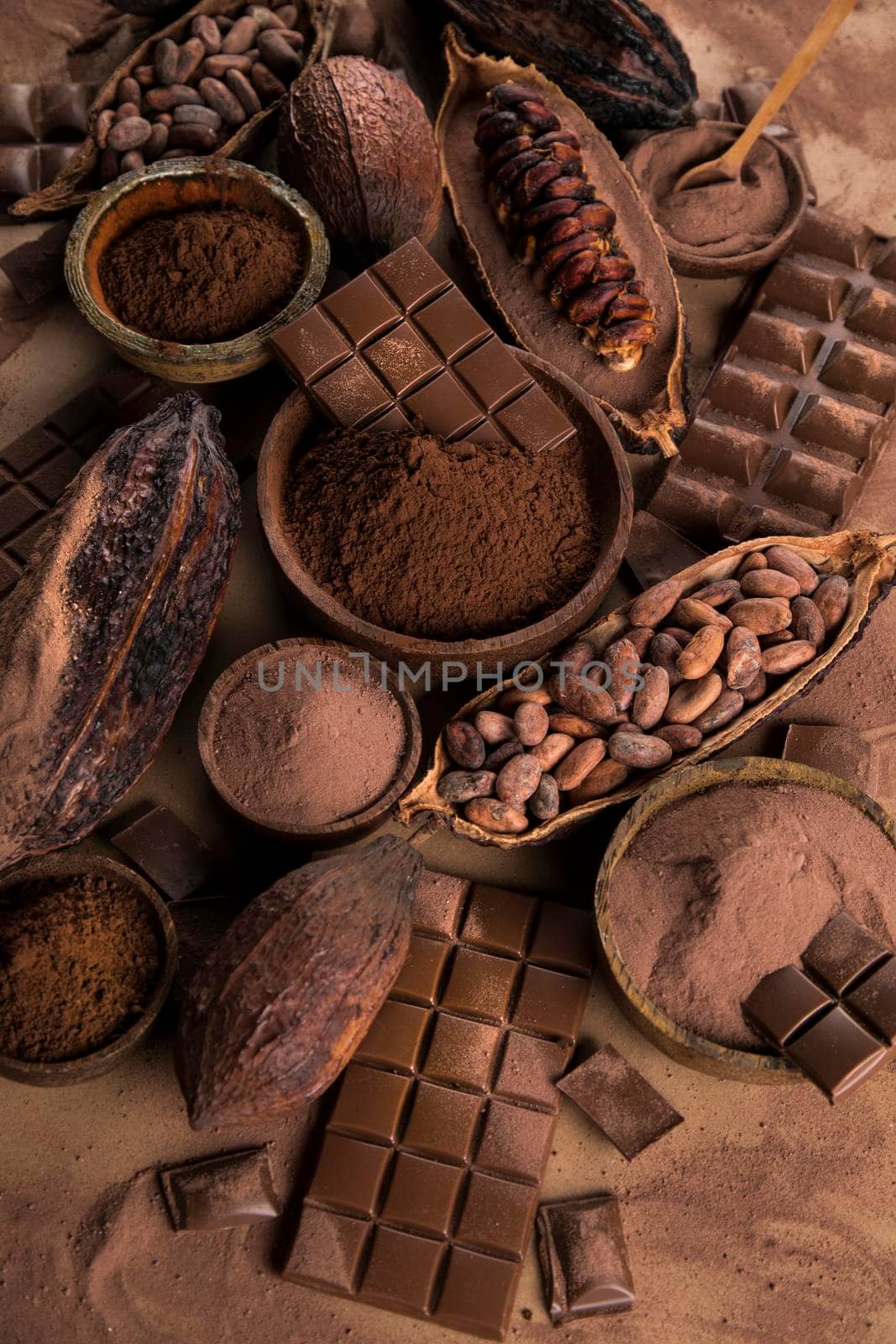 Chocolate sweet, cocoa and food dessert background  by JanPietruszka