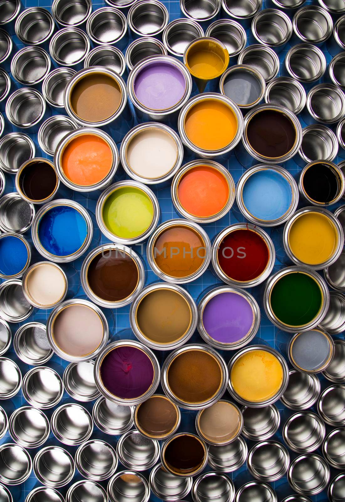 Background from multi color cans of paint