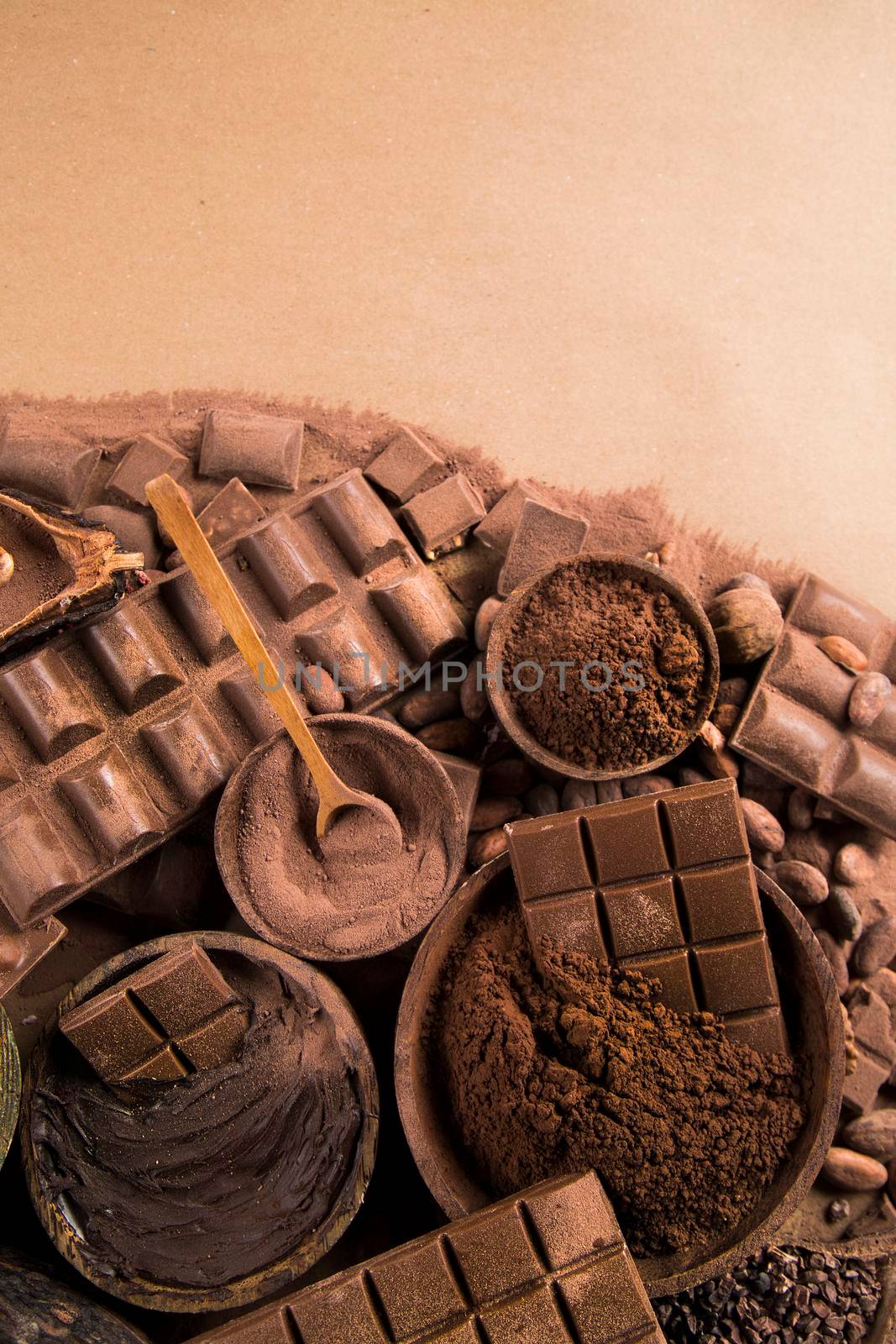 Assorted chocolate bar, candy sweet, cocoa pod by JanPietruszka