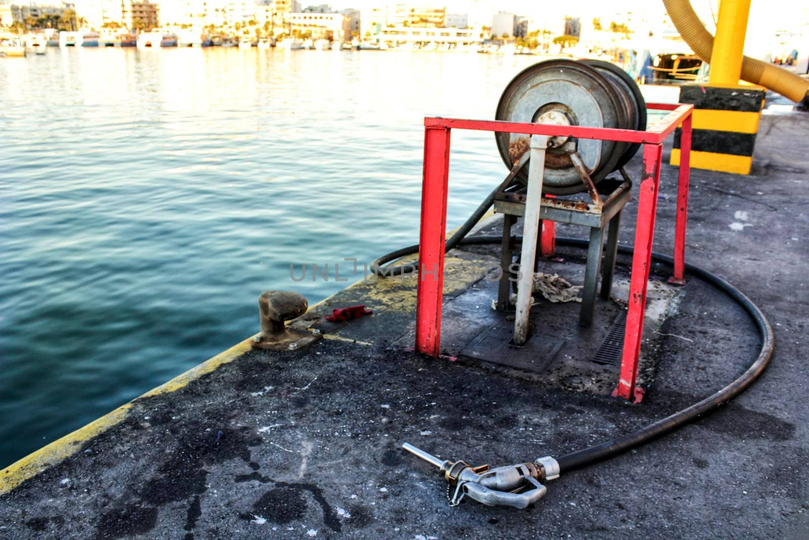 Gas station for fishing boats in the port of Santa Pola, Alicante, Spain