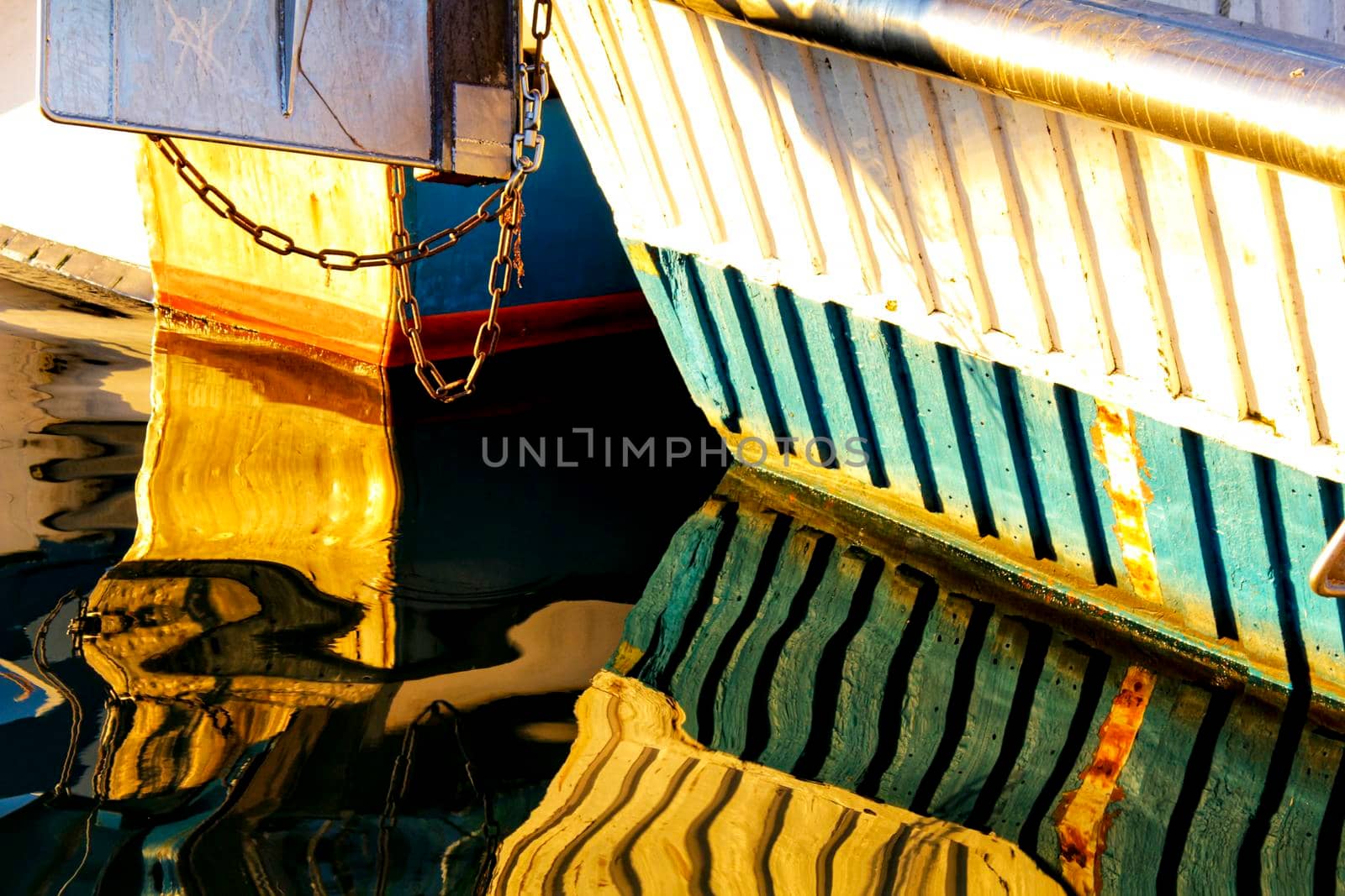 Fishing Boats moored in the port of Santa Pola, Alicante. Spain.