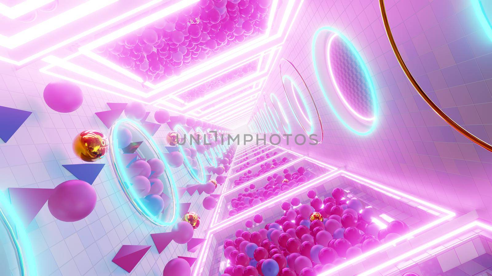 3D illustration Background for advertising and wallpaper in 80s retro and holographic scene. 3D rendering in decorative concept.