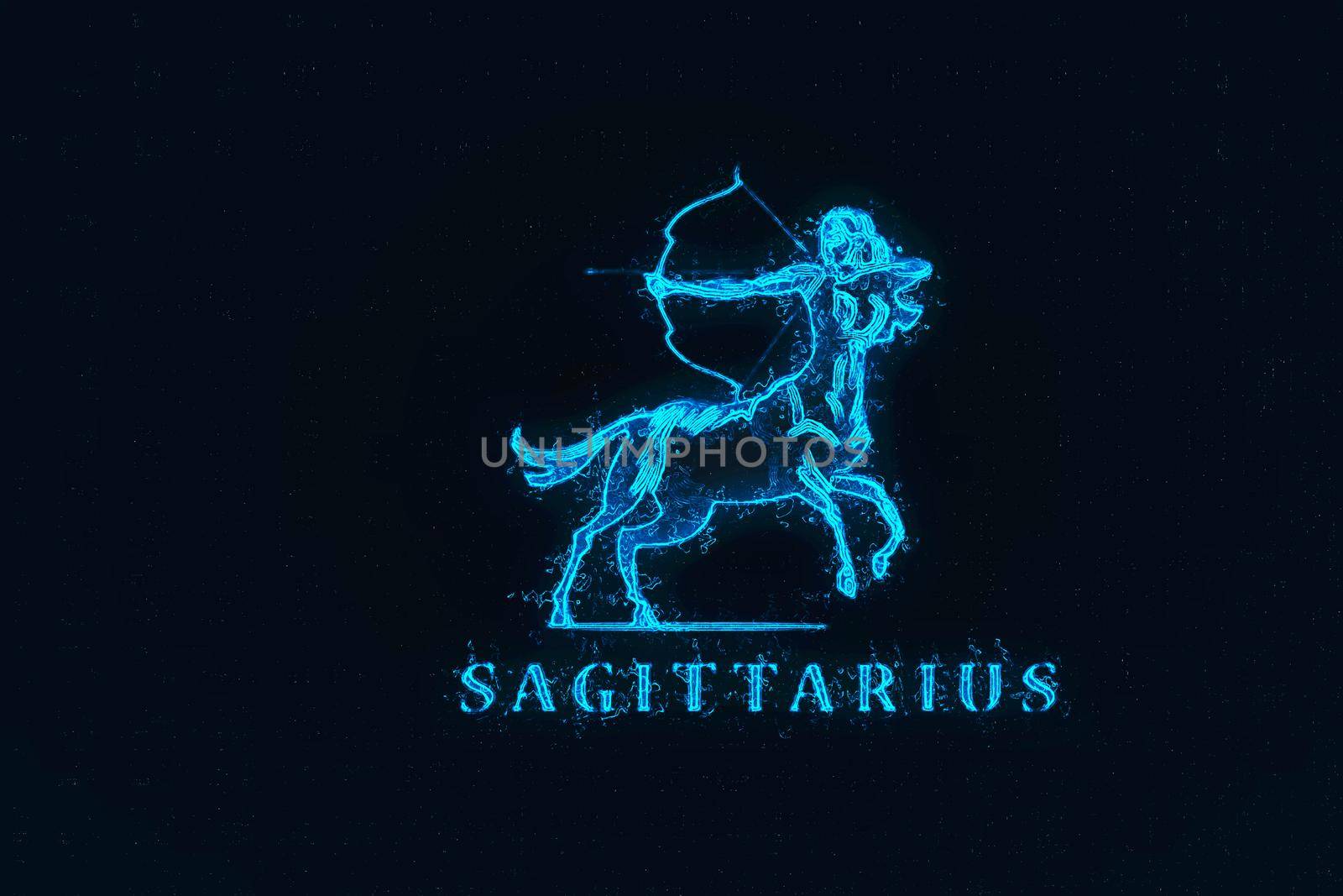 Sign of the zodiac Sagittarius. The centaur shoots a bow
