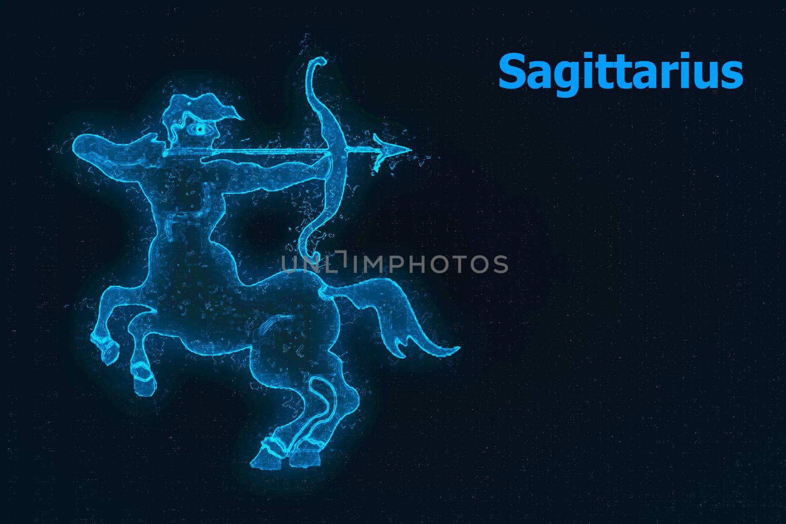 Sign of the zodiac Sagittarius. The centaur shoots a bow