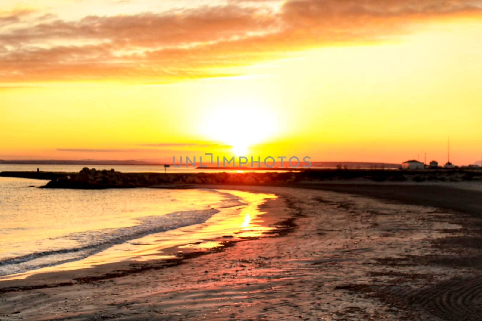 Beautiful Sunset on the beach in Santa Pola, Alicante, Spain