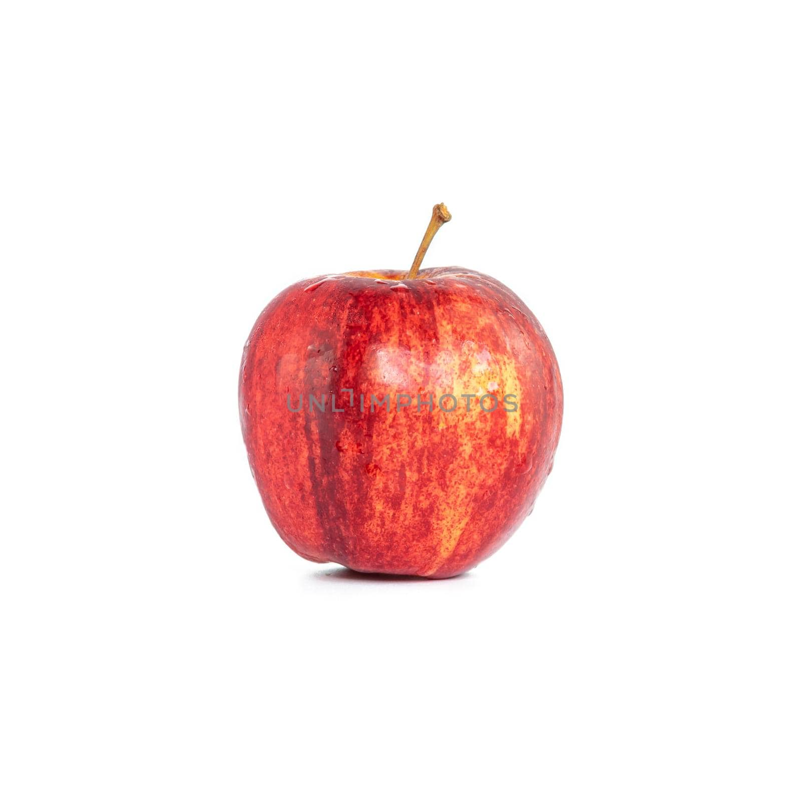 Single red apple isolated on white background by wattanaphob