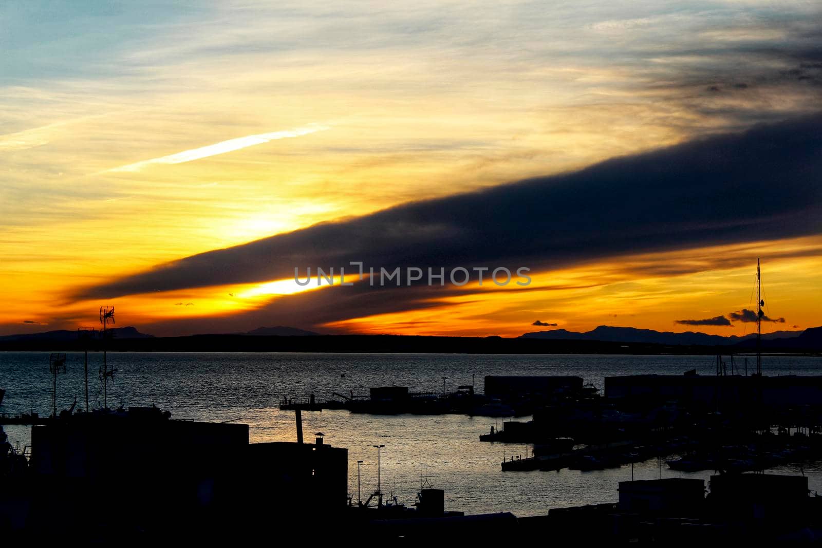 Beautiful Sunset on the beach in Santa Pola, Alicante, Spain