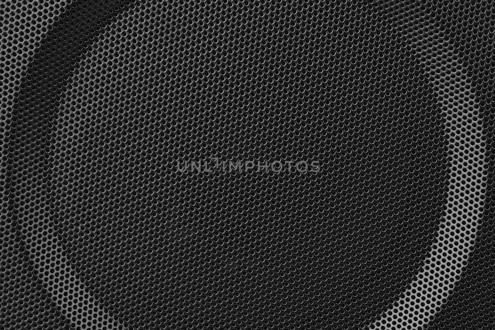 metal mesh of speaker grill texture, close-up view