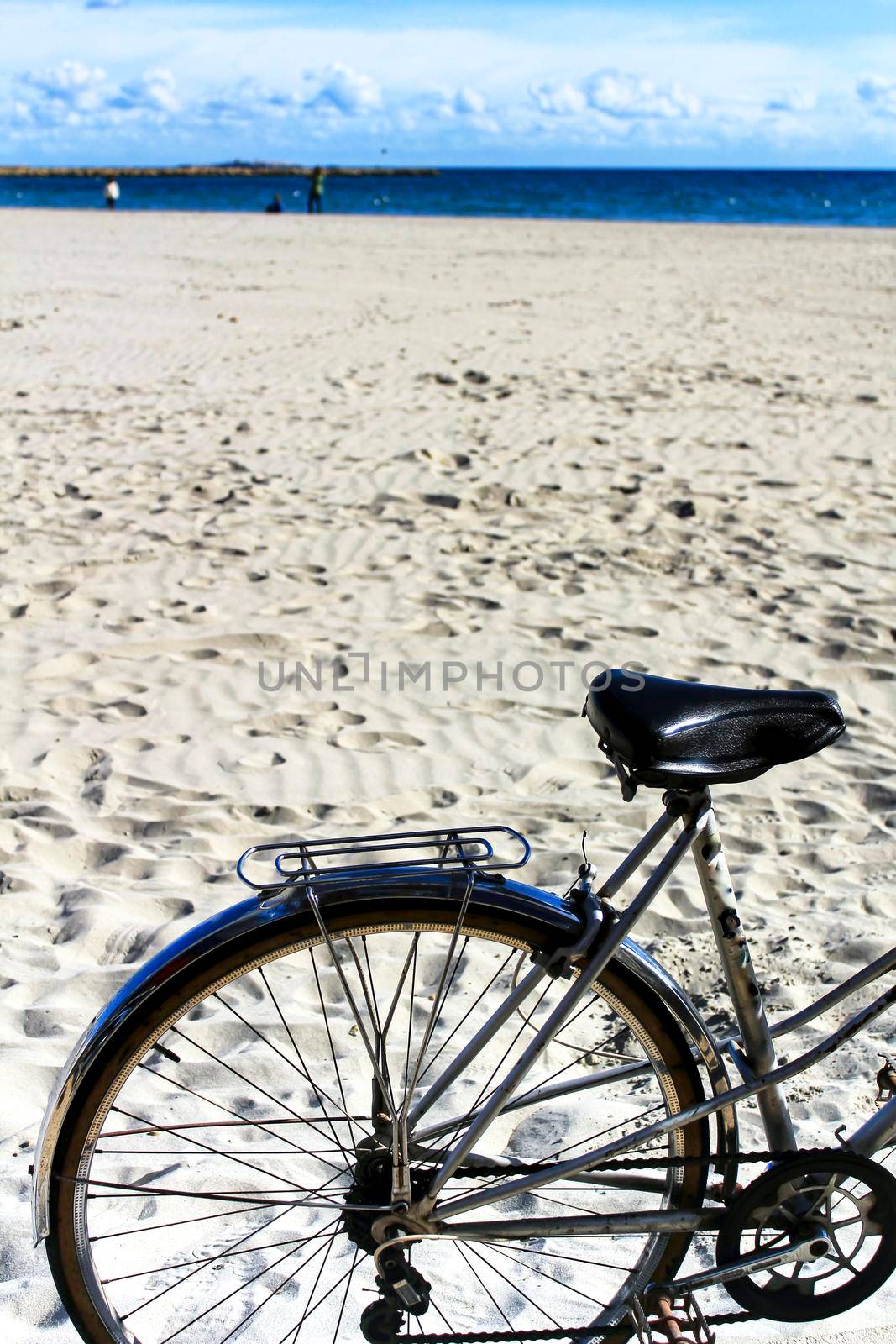 Beautiful Vintage bicycle on the beach in Santa Pola, Spain