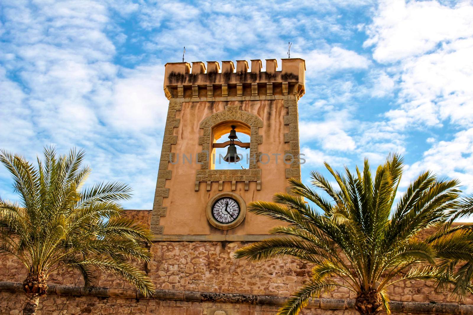 Fortress castle of the fishing village of Santa Pola, Alicante, Spain