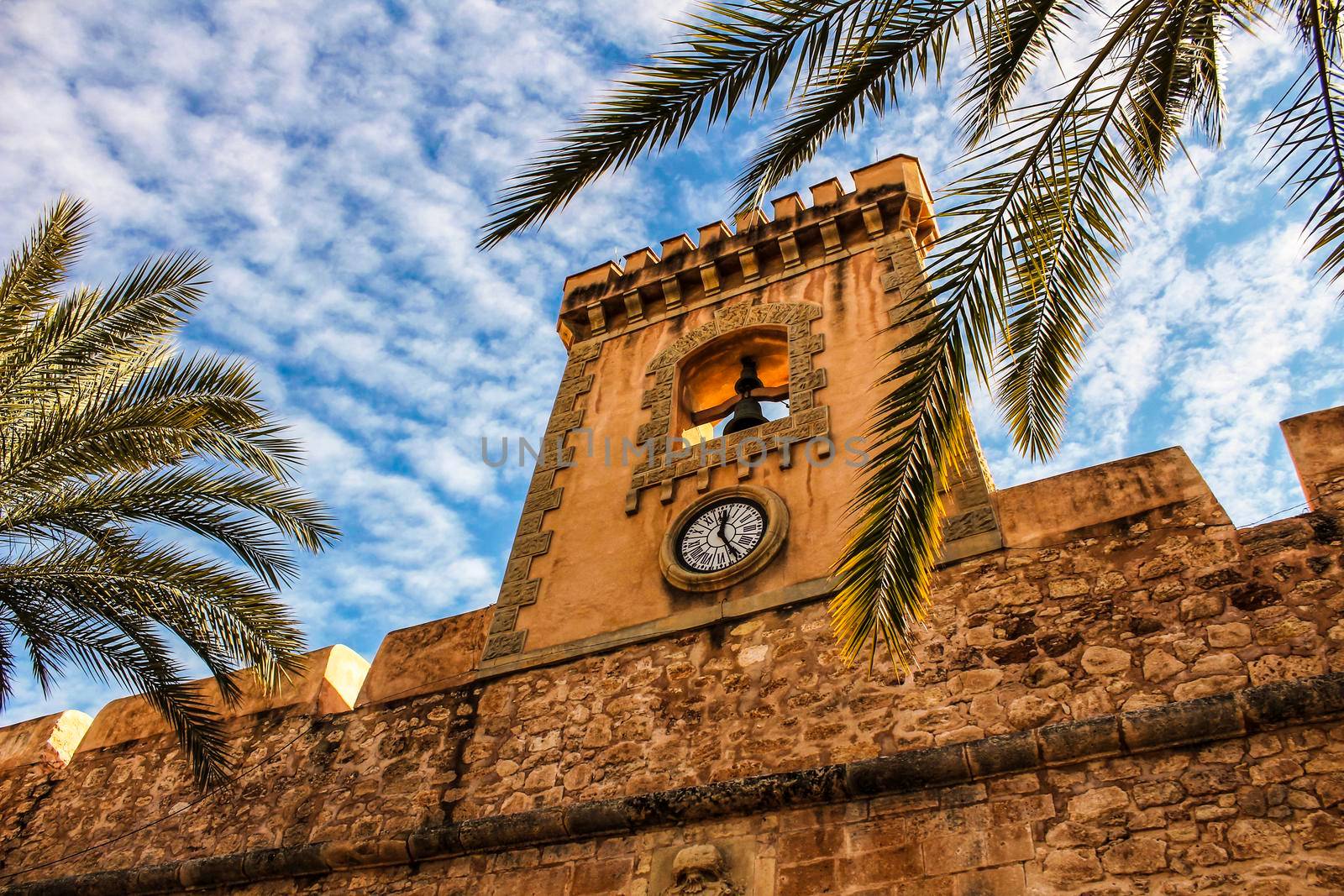 Fortress castle of the fishing village of Santa Pola, Alicante, Spain